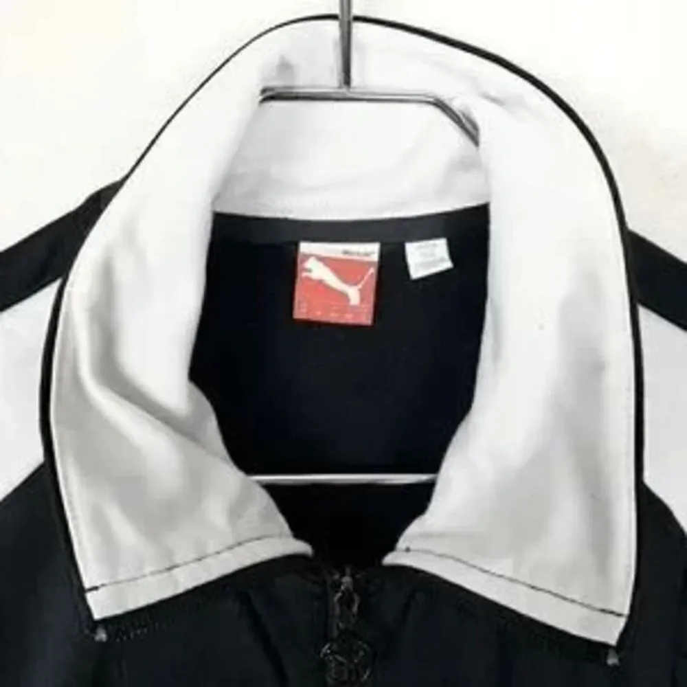 PUMA Women's Black & White Fitted Euro Zip Up Track Jacket Size: Medium - Picture 4 of 7